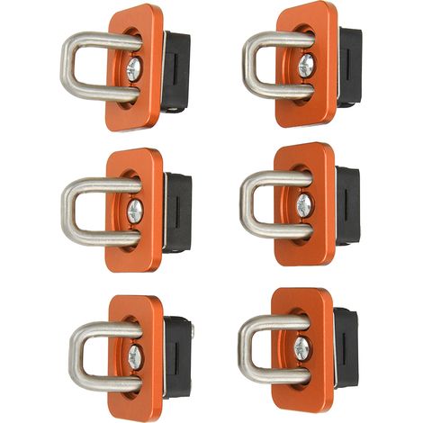6Pcs Kit Crochets D'arrimage De Benne Camion Inox Anneaux Taureaux 1000Lbs Remplaçants Chevy Silverado 2007-2021 Orange (1/5)
