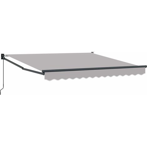 Awning Manual Light Grey 300 x 250 cm Polyester vidaXL