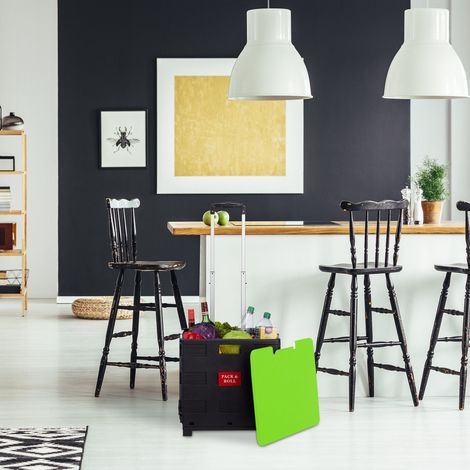 Carrello della spesa pieghevole con ruote, capacità 35 kg