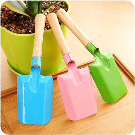 2 Pièces Pelle de Jardin en Fer et Bois pour Transplantation, Petite Truelle Ergonomique pour Plantes en Pot et Jardinage en Garage ou Abri Couleur Aléatoire (1/5)