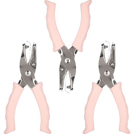 Lot de 3 pinces perforatrices manuelles 3mm à ouverture unique pour tickets, découpe de papier, outil de poinçonnage portatif (1/5)