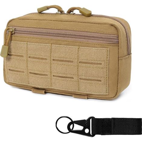 MOLLE-Taktiktasche, mittelgroße horizontale Taktiktasche, taktische Plattenträgertasche, Militärgürteltasche mit Karabiner, wasserdichte Gadget-Tasche für Rucksäcke und Westen (1/5)