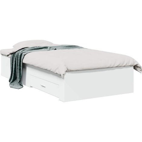 Estructura de cama con cajón Blanco Madera contrachapada vidaXL