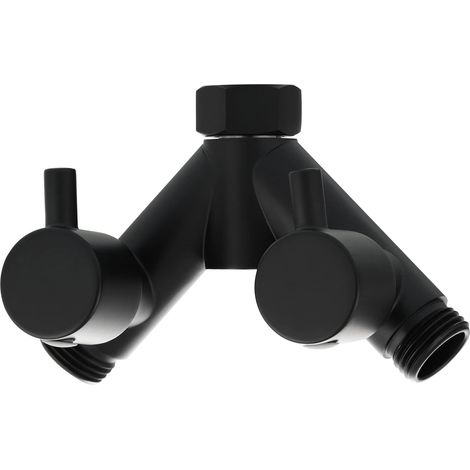 Vanne de douche noire laiton G 1/2 avec interrupteur d'arrêt, diviseur en Y pour bras de douche, DSF014AB