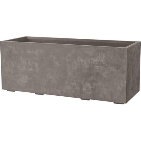 Pot de fleurs rectangulaire - DEROMA - Millennium - 97 L - 99 cm - A réserve d'eau et roulettes - Marron