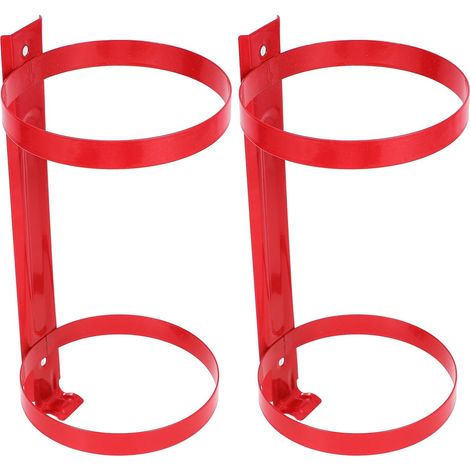 Support Mural en Acier Carbone pour Extincteur Rouge 2kg Double Anneaux, Fixation Sécurisée pour Bureau et Espace Public, Lot de 2 Pièces (1/5)