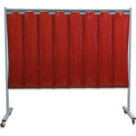 Biombo de 1 pieza con láminas, garantiza la mejor protección contra radiaciones, proyecciones de soldadura y salpicaduras KEMPER                 Rojo                        3 mm