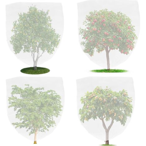 Moustiquaire végétale 4 pièces, filet fin pour arbre fruitier, moustiquaire avec cordon et fermeture, protège les plantes, les fruits et les fleurs des insectes, 100150cm