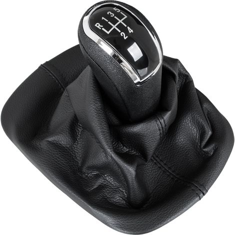 Pomo de palanca de cambios negro + funda para Skoda Fabia I 99-08 (1/5)