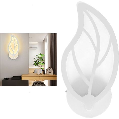 Applique murale LED moderne en acrylique en forme de feuille, idéale pour la décoration de chambre ou de couloir, blanc chaud, 12 W, 85265 V. (1/5)