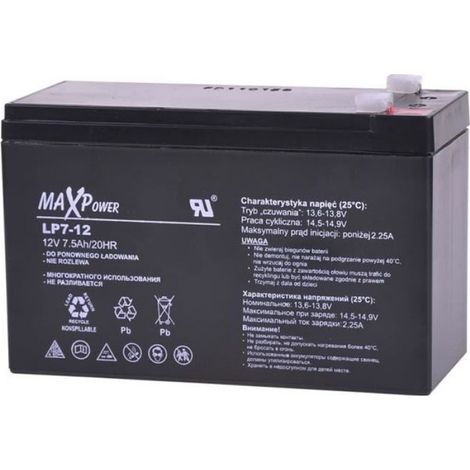 Batterie Gel 12 V 7 Ah - Pour Systèmes De Secours UPS Et Unités De Contrôle - 1 Pièce