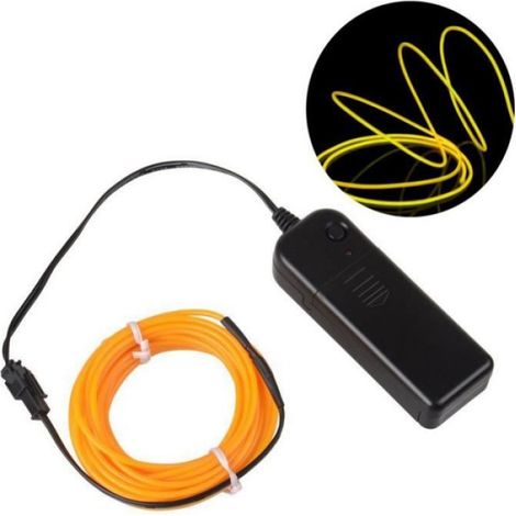 Kit de fil lumineux néon portable, bande de lumière noire étanche, 5 mètres pour fête d'Halloween - Noir (1/4)