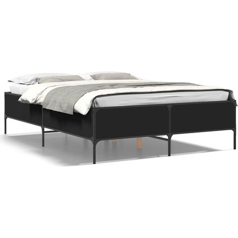 Maison Exclusive - Giroletto Nero 120x200 cm in Legno Multistrato e Metallo