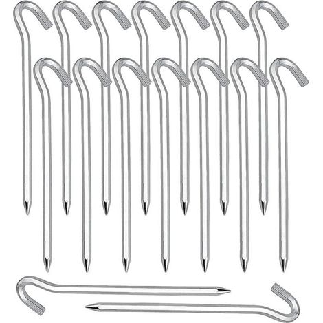 Heringe, 20 Stück Zeltheringe Erdnägel Haken für Zelthering Camping Gartenarbeit Verzinkter Stahl Silber Zeltheringe (1/4)