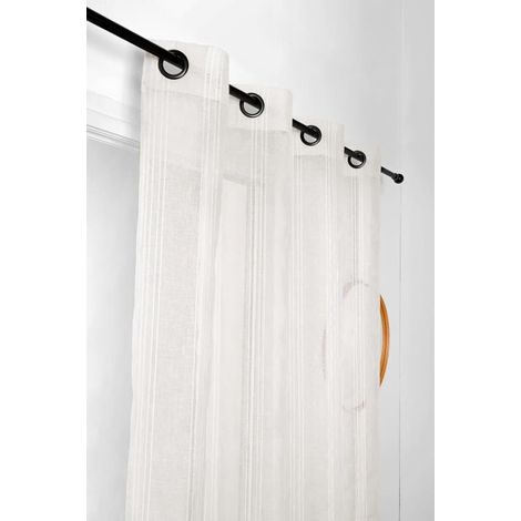 Voilage Rayures Verticales - 145x260cm - Ecru (1/2)