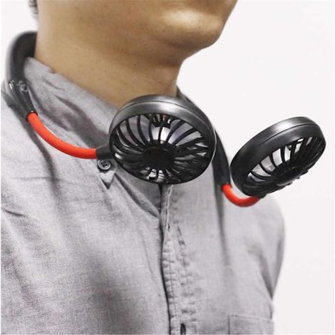 Lot de 2 - Ventilateur portable - À porter autour du cou - Noir (1/5)