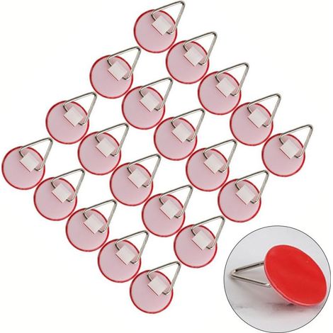 Lot de 20 cintres invisibles pour assiettes, crochets muraux pour affichage de disques photos, clips de suspension en plastique de 22 mm avec ruban adhésif double face, organisation de (1/5)