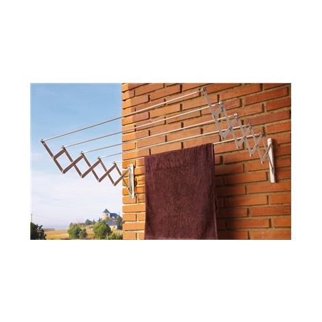 Etendoir à linge extensible époxy blanc 100 cm – 5 barres – Design robuste pour intérieur et extérieur – Facile à nettoyer (1/3)