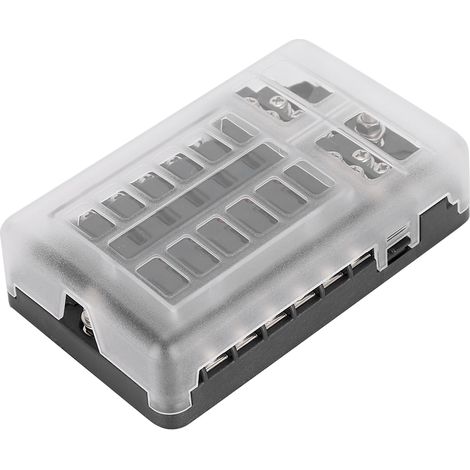 Boîte à fusibles 12 voies 24 fusibles avec indicateur LED, 1 entrée 12 sorties, bloc porte-fusibles pour voiture, camion, bateau (1/5)