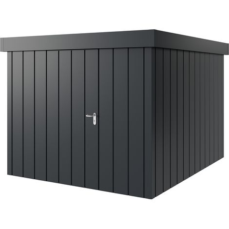 Hörmann Metall-Gerätehaus "Juno" mit Flachdach, JFD11 - Modern Europapromotion, 262 x 310 cm (B x T), anthrazit, 1-flüglige Tür, Anschlag links (1/5)