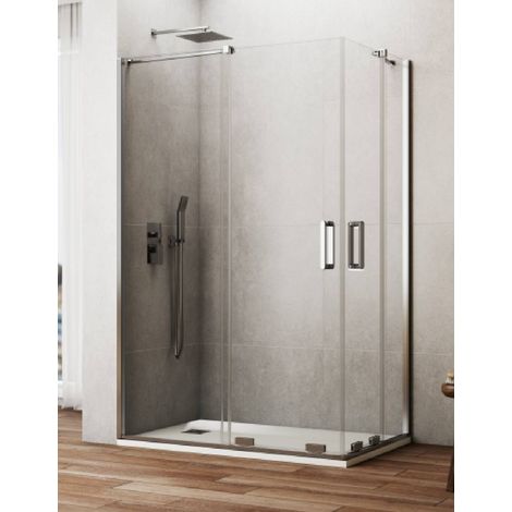 Box doccia ingresso angolare 2+2 CIRENE (KENNA) 100x90 cm Cromo