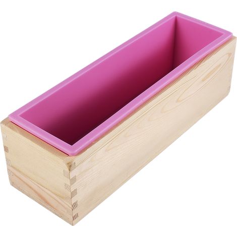 Rechteckige Silikon-Brotform mit Holzbox, DIY-Werkzeug zum Backen, Kuchen, Toasten, Kochen, Seifenherstellung, Set (1/5)