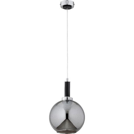 Suspension moderne chromée boule verre fumé Hetty E27 (1/3)