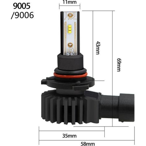 HB3 9005 Ampoule LED, 38W 3800LM Blanc Phare de Voiture et Moto IP65 Étanche Extrêmement Lumineux, Ampoule de Remplacement Automatique pour Kits Halogène et Xénon