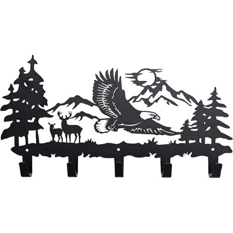 Porte-clés mural, porte-clés en métal, organiseur de clés mural, panneau porte-clés suspendu avec crochets, crochets pour clés pour couloir, entrée, bureau, cuisine (1/5)