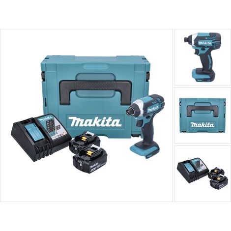 Makita – Visseuse à chocs sans fil 18V – 2 batteries 3,0Ah – Couple 165Nm – Moteur XPT pour conditions humides – Boîtier Makpac inclus