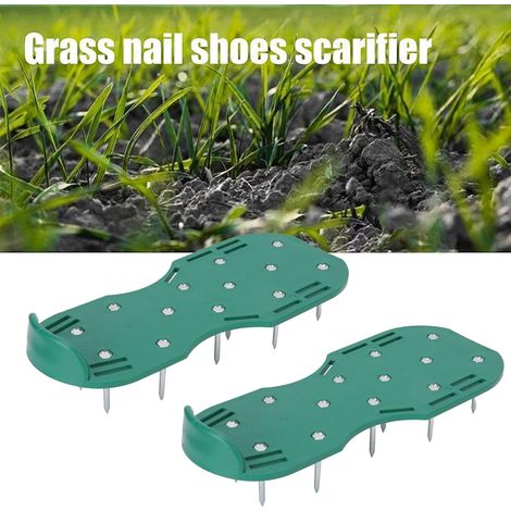 Arieggiatore per prato, scarpe per prato, scarificatore per prato, scarpe per prato da giardino, livellamento con suole e punte da 28 mm (1/4)