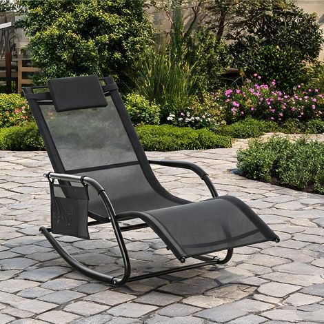 Hamac negro en métal Texteline 150 x 62 x 88 cm (1/5)
