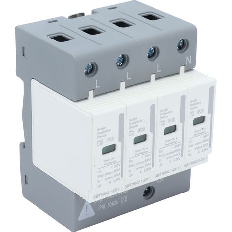 Parafoudre résidentiel 4P 80kA BEMLY80 230V/400V, parasurtenseur domestique à deux étages, protection contre les surtensions pour maison, SPD Type 2, 80kA. (1/5)