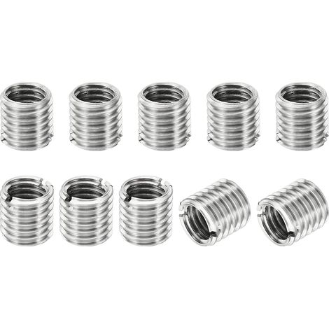 Filetage Adaptateurs Manchon Réducteur Écrou Insert Fileté Metal, 10 pcs M12x1,75 Mâle à M10x1,5 Femelle Réparation Insérer Écrou Vis Réducteur Inox Acier Attache 12mm (1/5)