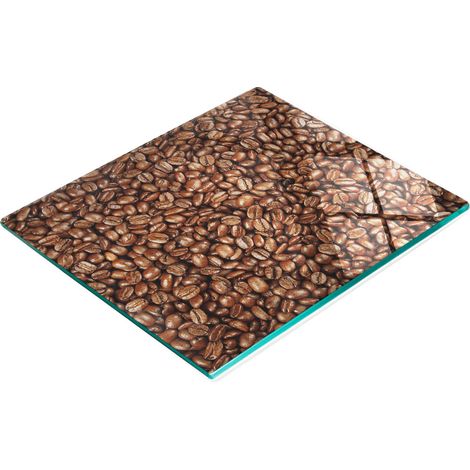 Tavoletta decorativa multifunzionale da cucina in legno temperato con motivo chicchi di caffè, 60x52 cm (1/5)