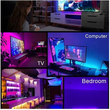 Ruban LED RGB 15m avec Contrôle par App et Télécommande - Sync Musique - Décoration Chambre Classe A++ (1/3)