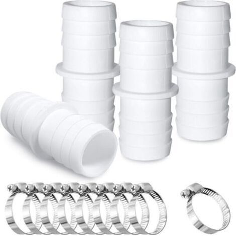 Adaptateurs de Raccordement Piscine 38 mm - Lot de 4 Pièces avec Colliers de Serrage en Acier Inoxydable pour Étanchéité Parfaite (1/5)