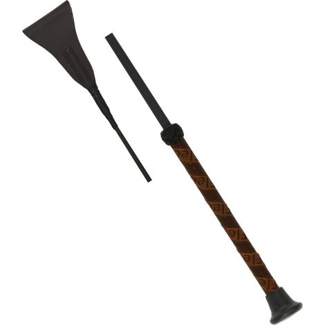 marrone - Fleck Silck Touch Peitsche mit Lederpolstergriff 60 cm