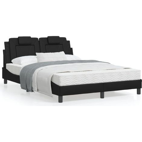 vidaXL Giroletto Viana con LED senza Materasso Nero 120x200 cm (1/5)
