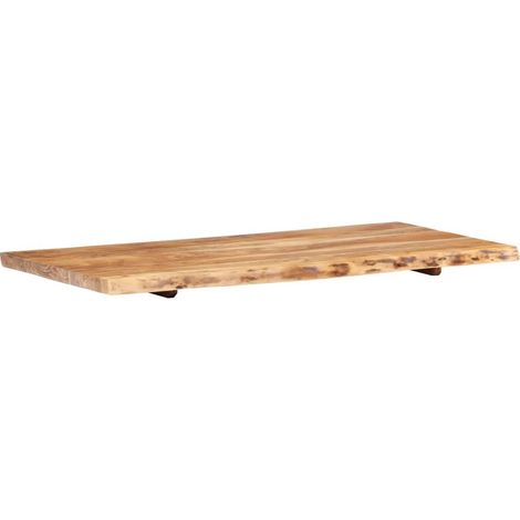 Dessus de meuble-lavabo de salle de bain 118 cm bois massif acacia (1/5)