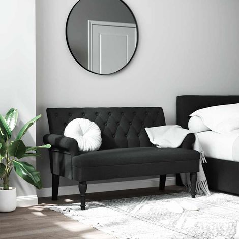 vidaXL Bench with Backrest Black 120x62x75,5 cm Fabric