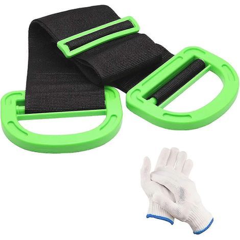 1 Pcs Lifting Strap With Handle Adjustable Moving Band For Furniture Box Heavy Object Support Belt Up To 150 Kg Carrying Straps With 1 Pair Of Gloves (1/3)