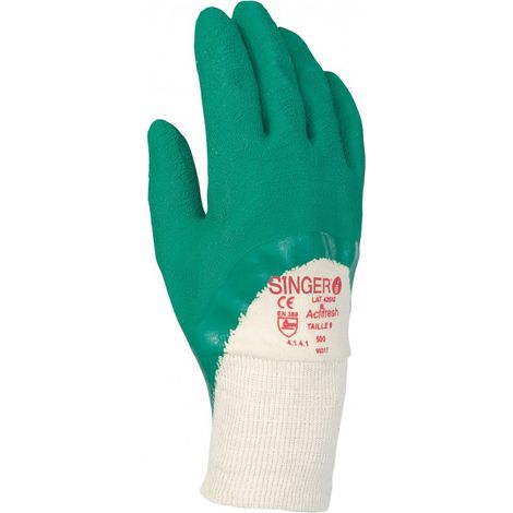 Gant Latex Sur Support Coton Interlock Dos Aere Taille 10 (1/3)