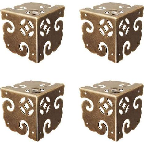Protections d'angle en laiton vintage, pour boîtes, quincaillerie (1/5)