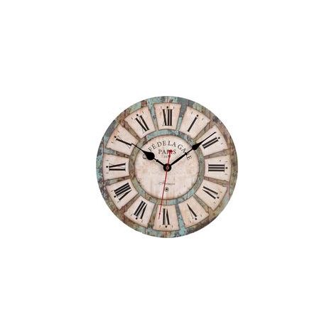 Reloj de pared vintage retro - Reloj industrial silencioso de péndulo de madera moderno para dormitorio, cocina, baño, oficina, hotel (negro) MODOU-Crezuo