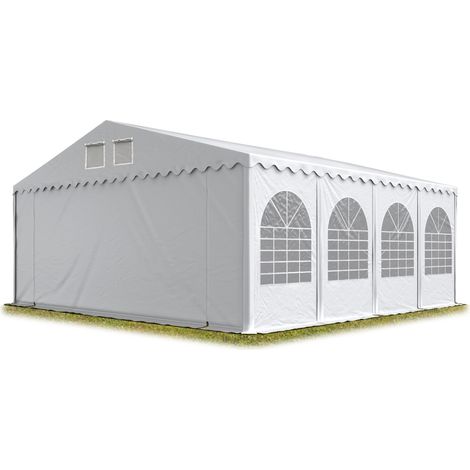 Festzelt 8x8 m Partyzelt Eventzelt XXL 2,6m hoch weiß Pavillon PVC 1400 N 100% wasserdicht
