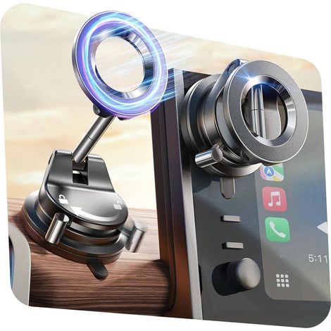 2026 Support Telephone Voiture Magnetique, Stabilité Militaire & 24 Aimants N52 Ultra-puissants, Support Telephone Voiture Magsafe, Cadeau Saint Valentin pour iPhone Air 17 Pro Max, Galaxy S25 (1/5)