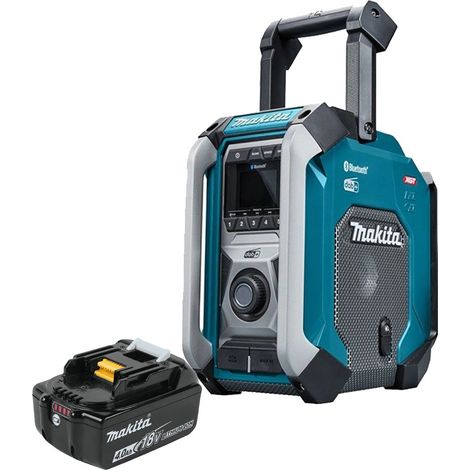 Makita MR007GZ Digital Site Radio DAB + Bluetooth USB Charger 18V + 4AH Battery (1/4)