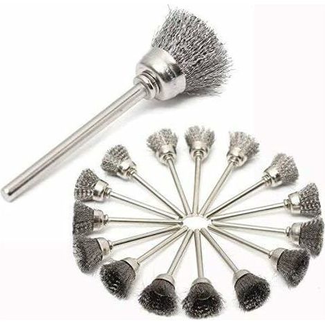 Juego de 45 piezas de cepillos de alambre de acero inoxidable para taladros, cepillos para Dremel y accesorios para herramientas rotativas para limpieza y pulido. (1/5)