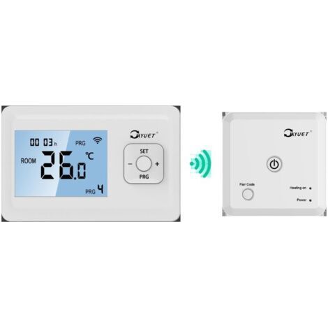 Thermostat programmable sans fil HF-13523.287.5mm avec récepteur monobloc mural écran LCD piles